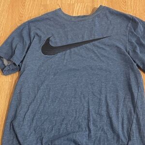 Nike Men's Heathered Blue Tee with Black Logo